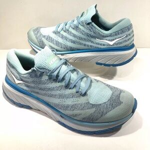 Hoka One One Womens Size 11 CAVU 3 Running Shoe Oil Blue & White